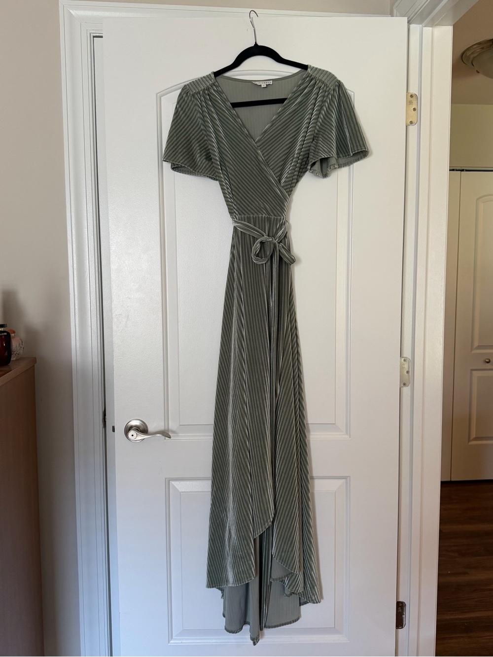 Baltic Born Olive Green High-Low Wrap Maxi Dress